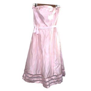 Vera Wang Vintage Pink Strapless Waist Tie Retro 80s 90s Prom Dress Size 10